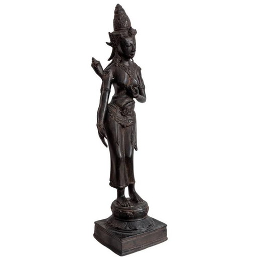 Bronzen Tara – Khmer Revival – 128 – beeldhouwkunst (photo 2 of 10)