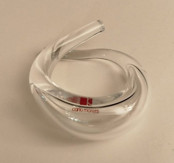 Image 1 of Crystal paperweight, sculptural object by Carlo Moretti, master glassmaker of Murano, Venice