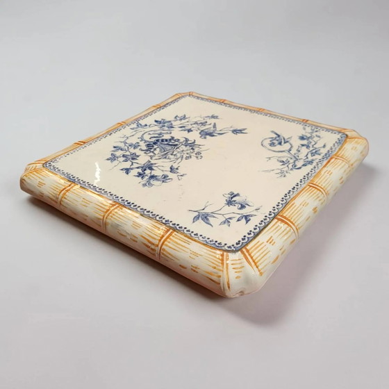 Trivet in Creil and Montereau faience, Japonese-style decoration., Table accessories, Porcelain (photo 4 of 7)