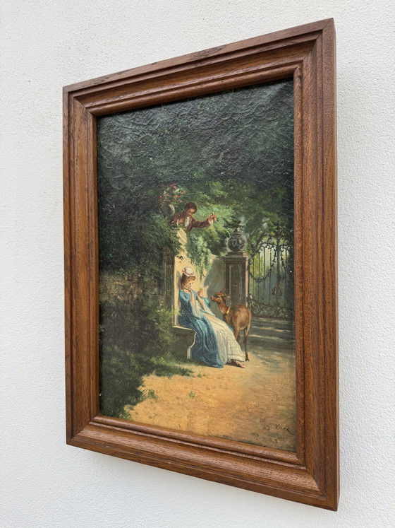 Quadro Scena Galante XIX Secolo Pol Noël – Dipinti e disegni, Tela, Legno (photo 12 of 13)