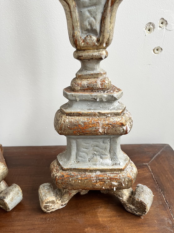 Image 1 of Par de candelabros de altar franceses antiguos