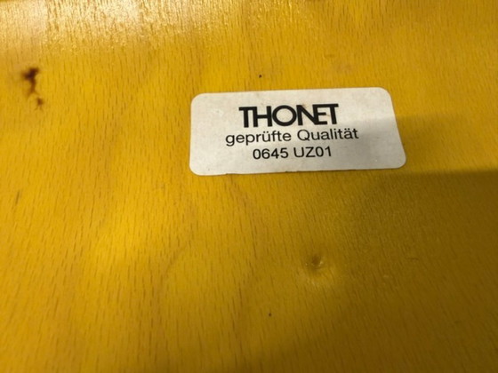 Juego de cuatro sillas cantilever Thonet Mart Stam Modelo S43, Sillas de comedor, Madera, Cromo, Amarillo (foto 13 de 15)