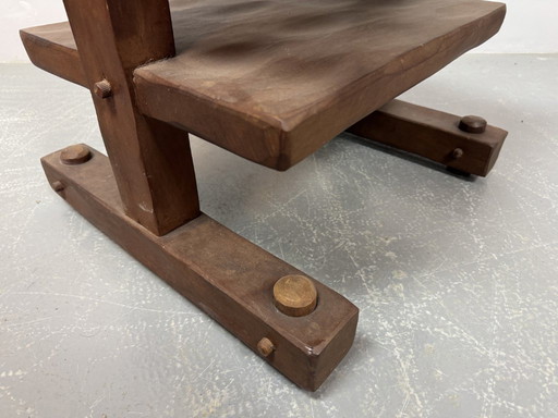 Mesa auxiliar brasileña Wabi Sabi de diseño brutalista de mediados de siglo, Brasil, década de 1960.