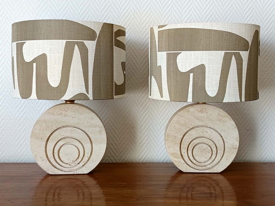 2x Travertine Lamps by Fratelli Mannelli – Table lamps (photo 3 of 14)