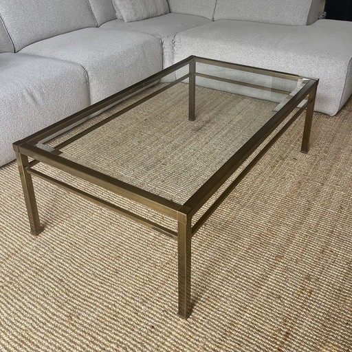 1970 Vintage Salontafel in Chroom, Goud en Messing
