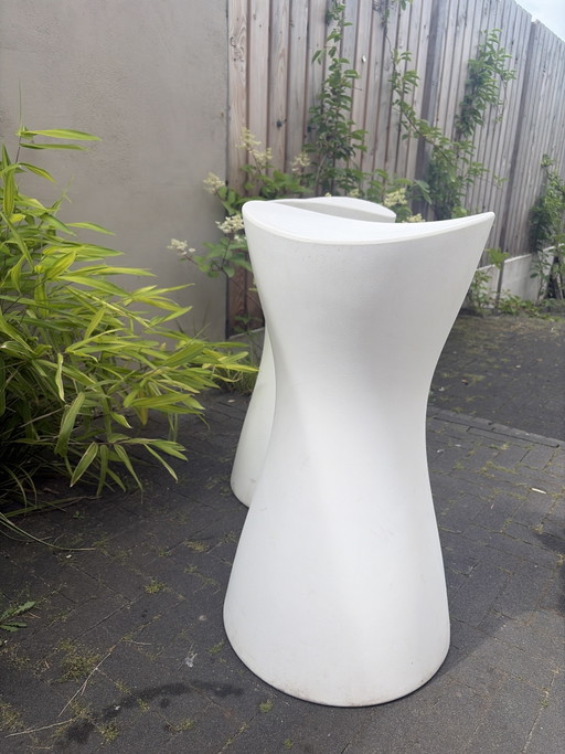 2x Skoop bonaldo stool wit | barkruk binnen/buiten
