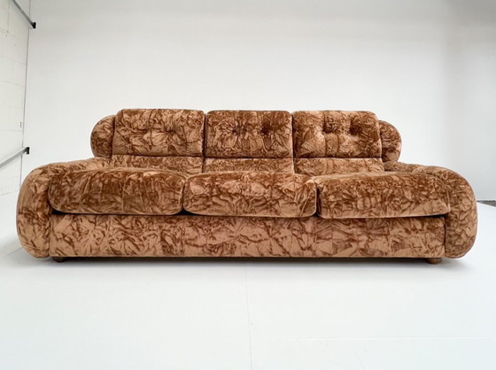 Image 1 of Italian vintage velvet sofa and sofa bed, 1970s