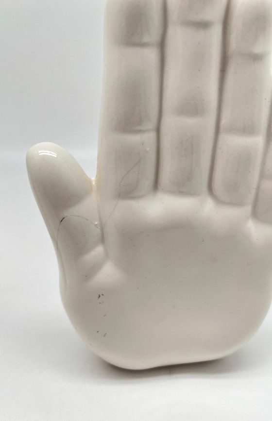 Image 1 of Vintage Ceramic Hand Bookends – Sculptural 1970s European Design (Set of 2)