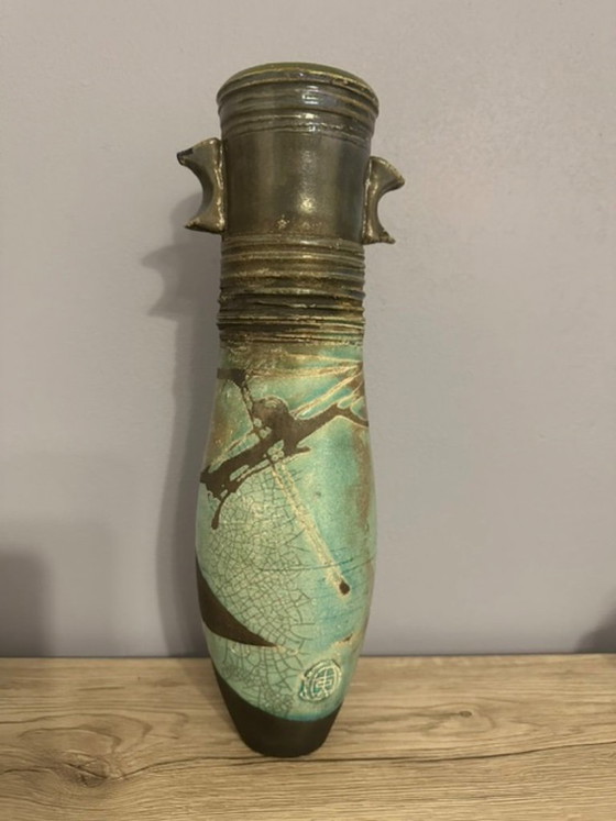 Vase Raku unique en céramique, fait main - poterie d'atelier avec marque du créateur – Sculptures, Ceramic (photo 4 of 8)