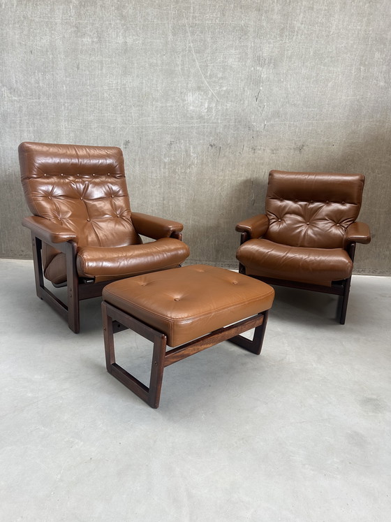 Image 1 of Set/2 Poltrone Lounge Coja Culemborg Cognac anni '70