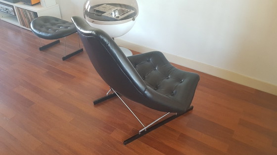 Artifort F592 Sessel inkl. Ottomane – Leather, Metal (photo 6 of 13)