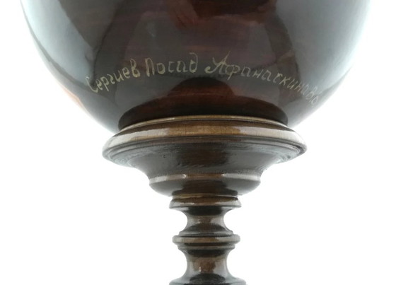 Image 1 of Giant Hand Painted Easter Egg Solid Wood Sergiev Posad, Correggio, Reproduction oil painting, Madonna with St Francis