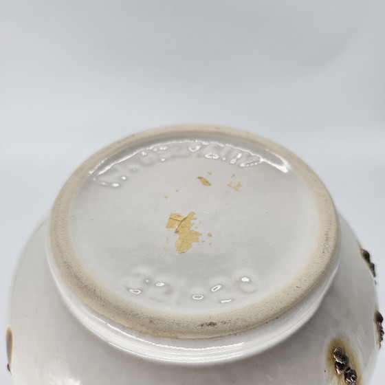 Image 1 of Vase Vintage West Germany Fohr Ceramic 70s 321-20 metallic glaze handle vase