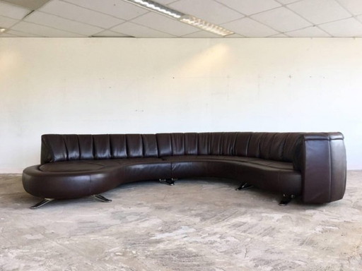 Model DS-1064 Brown Leather Landscape Sofa by Hugo de Ruiter for de Sede, 2008