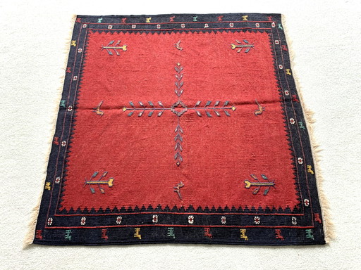 Türkischer Vintage -Kelim-Teppich