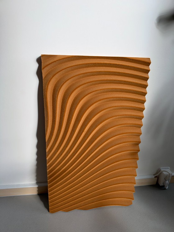 Arno Hoogland – Wave Flock Ochre | Sculptural Wall Art – Sculpture, Velvet, Wood (photo 7 of 14)