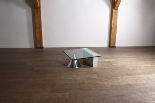 Lella And Massimo Vignelli Kono Table basse pour Casigliani, Italie, vers 1984 – salontafels, Glass, Marble