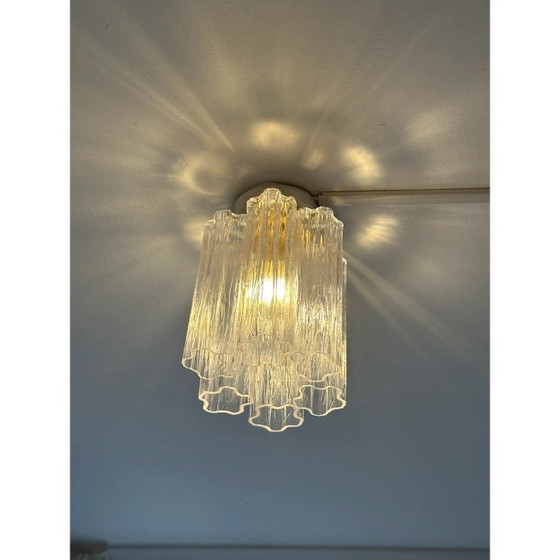 Image 1 of Lámpara de techo empotrada de cristal de Murano dorado elegante – Diseño Tronchi