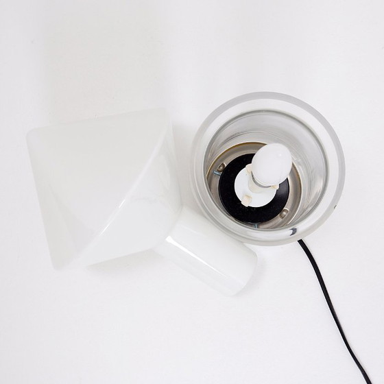 Image 1 of  Lampada da tavolo Peill & Putzler in vetro bianco e cromo, 1970