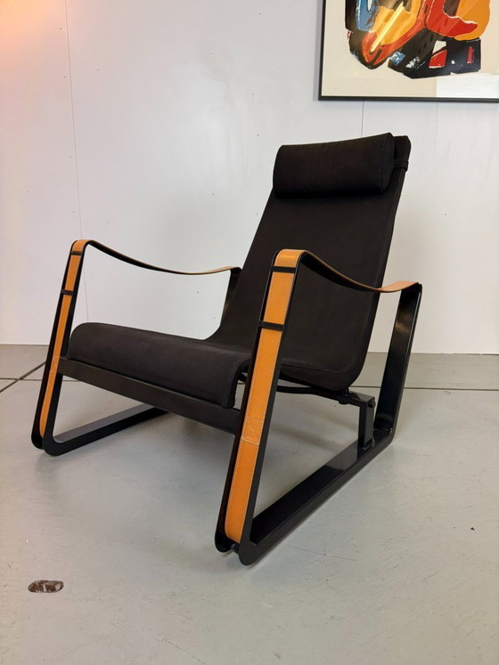 Image 1 of Poltrona Cité' in pelle e acciaio di Jean Prouvé per Vitra, 2002