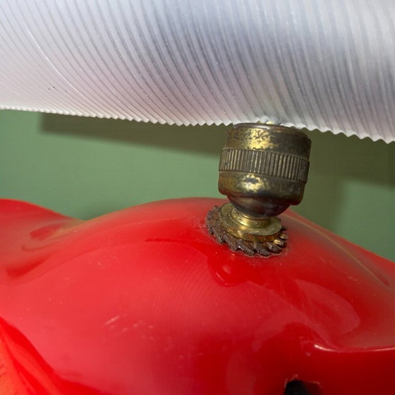 Image 1 of Aplique de pared ajustable de plástico rojo, estilo francés de mediados de siglo, década de 1960