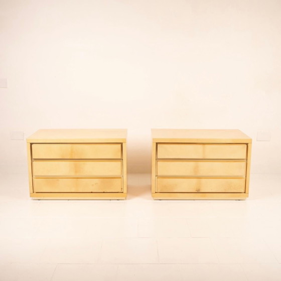 Comodini in Pergamena Angelo Mazzola per Salpol alla Maniera di Aldo Tura – Cassettiere, Brass (photo 9 of 26)