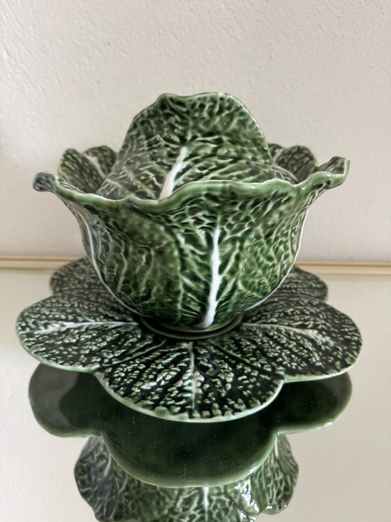 Image 1 of Caldas vintage ceramic green cabbage soup tureen