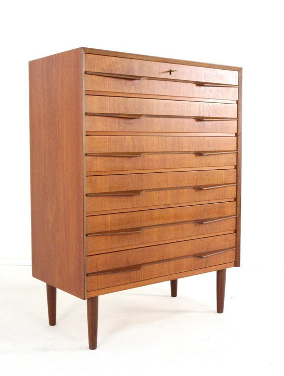 Image 1 of Deense hoge ladekast 'Olsted' vintage 