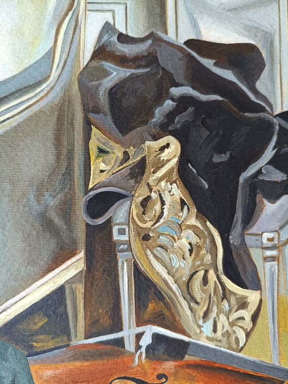 Image 1 of Oil on original cardboard copy from Boldini 70x50