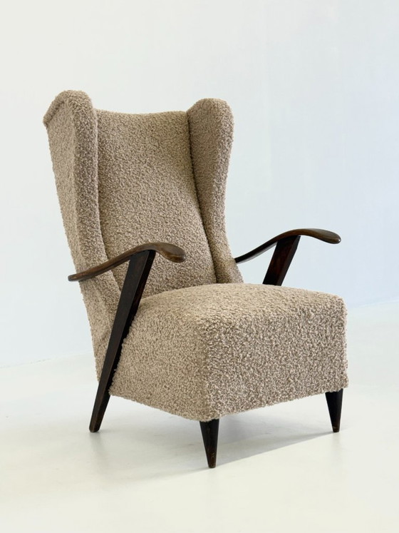 Fauteuil Melchiorre Bega En Bouclé Beige – Wood (photo 4 of 11)