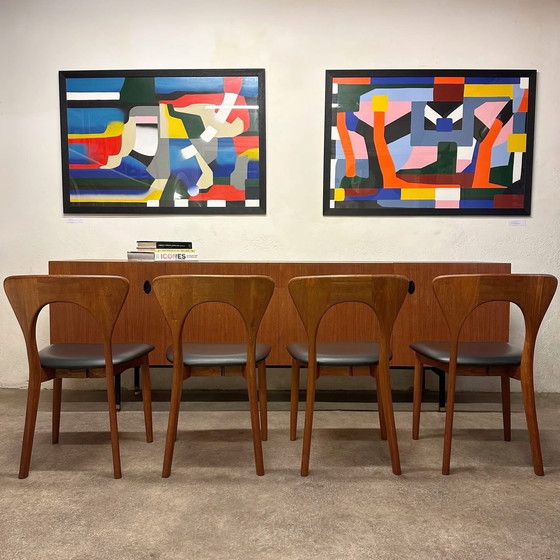 Image 1 of Set di 4 sedie in teak di Niels Koefoed, 1960