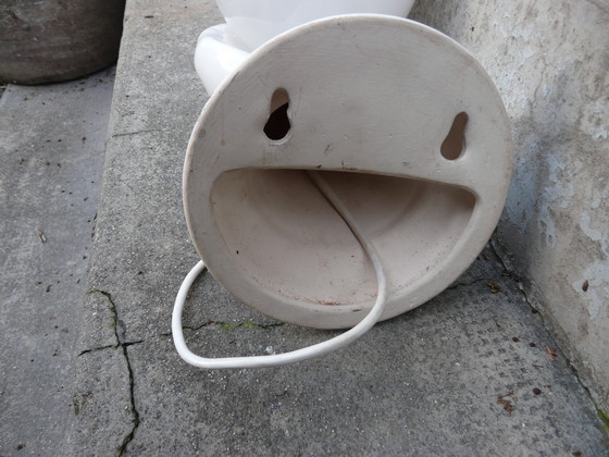 Image 1 of Witte Keramische Hand Wandlamp Vintage jaren 70