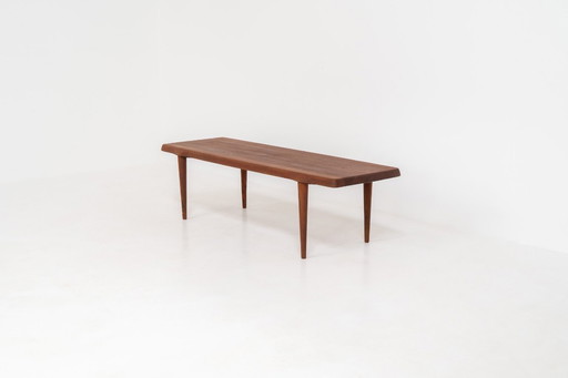 Table basse sculpturale de John Boné pour A. Mikael Laursen (Danemark, années 1960).