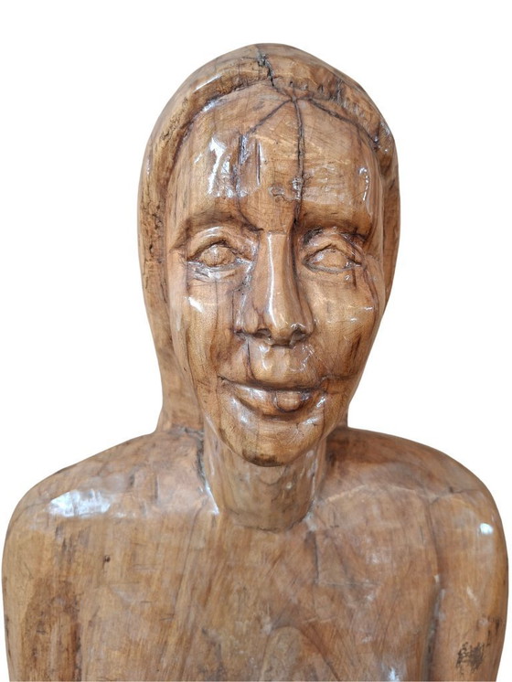 Image 1 of Important 20th Century Wooden Sculpture Female Nude '40