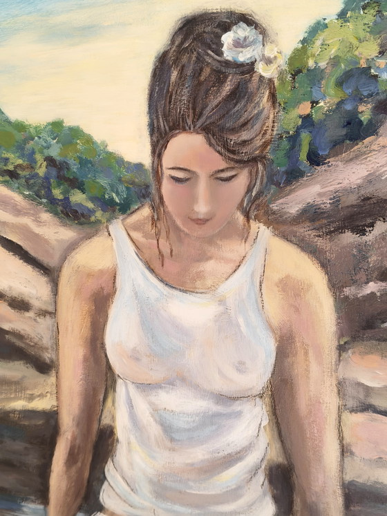 Image 1 of Acryl schilderij "De weerspiegeling in het water"