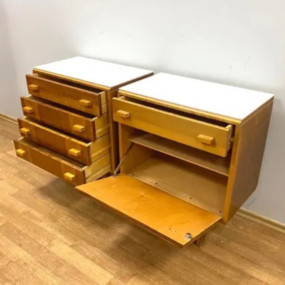 Image 1 of Set of 2 Retro Cabinets by F. Mezulánik, Brussels Style, 1960s