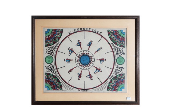 Image 1 of L'Ekonoscope, Set of 3 Framed Original Phenakistoscopes, France Epinal, XIX Cent.