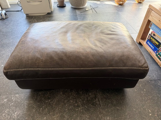 Image 1 of Machalke Valentino Ledersofa-Set, 2-Sitzer + 3-Sitzer mit Hocker – Design – Top-Qualität