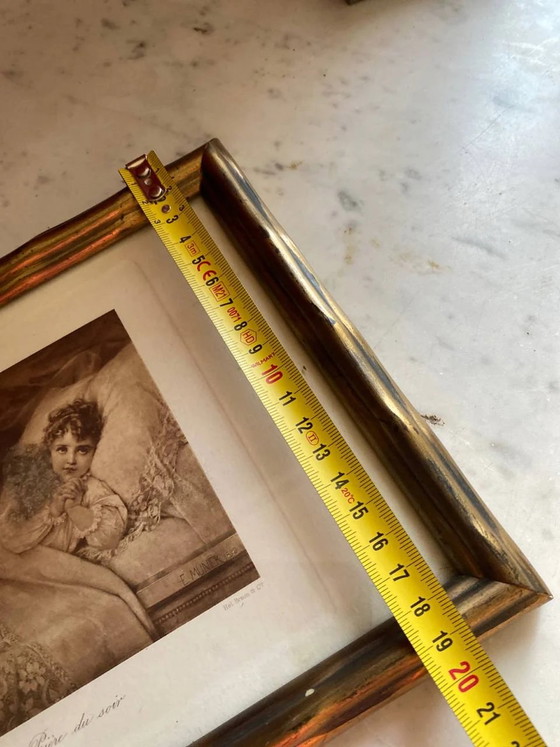 Antique Photogravure "Evening Prayer" after Émile Munier, Braun & Co., Gilded Wooden Frame (photo 5 of 6)