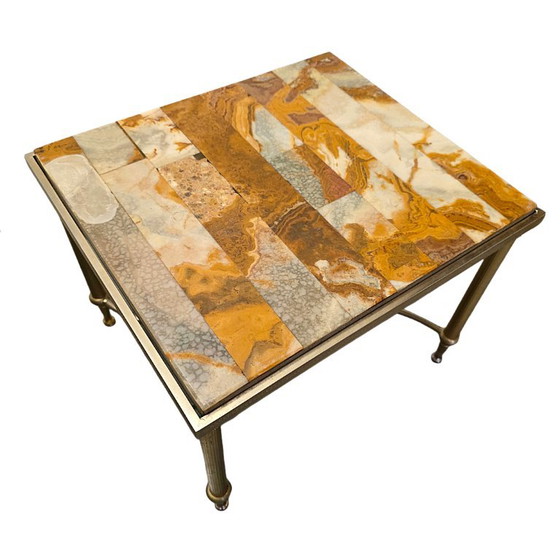 Set di 2 tavolini vintage con marmo e onice (photo 5 of 5)