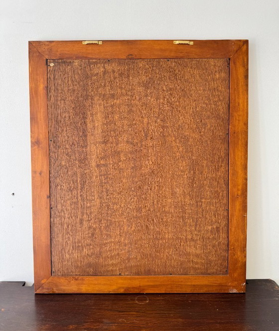 Image 1 of Specchio da parete rettangolare con cornice in legno