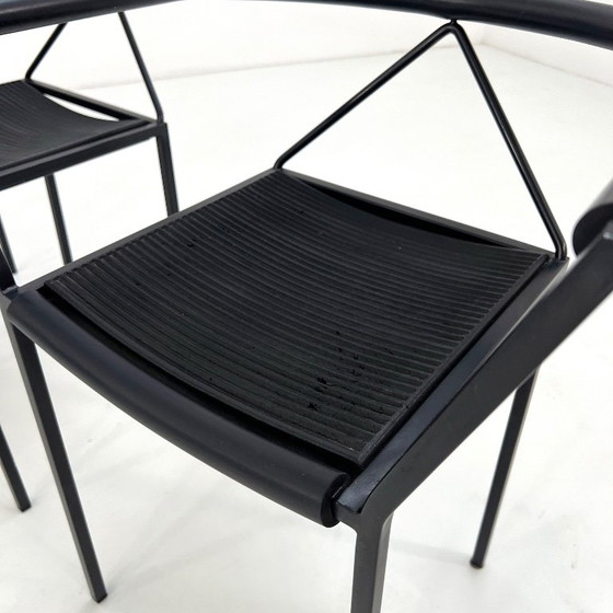 Set aus 4 Poltroncina Stühlen von Maurizio Peregalli für Zeus Noto, 1980er – Esszimmerstühle, Metal, Rubber (photo 8 of 10)