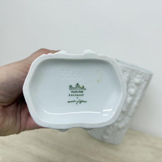 Image 1 of Martin Freyer for Rosenthal Bisque Relief Azu Vase Op Art 1970s