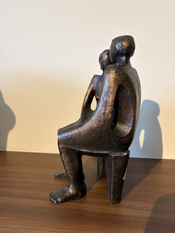 Image 1 of Beautiful Bronze Sculpture – H.V. (Henny) Beckers – Titled 'Commitment'