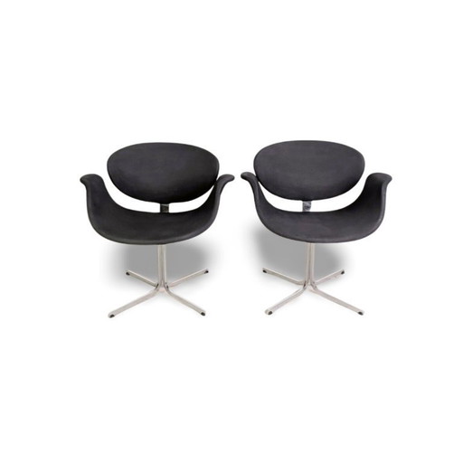 Conjunto de 2 sillones tulipán Artifort Pierre Paulin 1970 negro