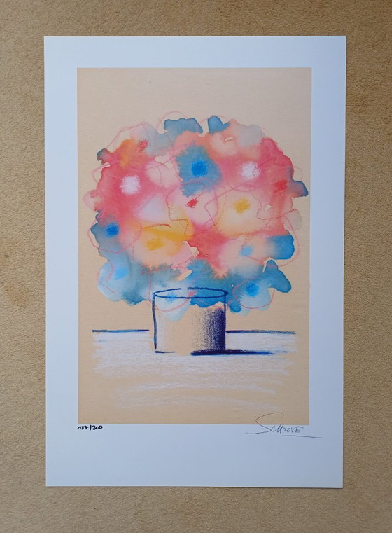 Wilhelm SCHLOTE, 'Guirnalda de flores colorida', litografía – Láminas artísticas, Papel (photo 2 of 6)