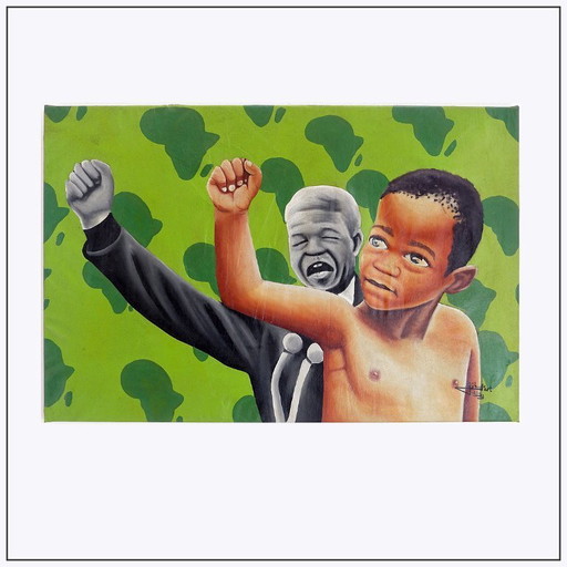 Billy Gubul'Art Contemporary African Art - Acrylic on fabric