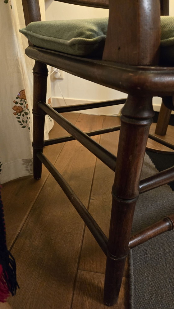 Poltrona Antica in Legno con Schienale a Motivo Stellato – Poltrone (photo 6 of 8)