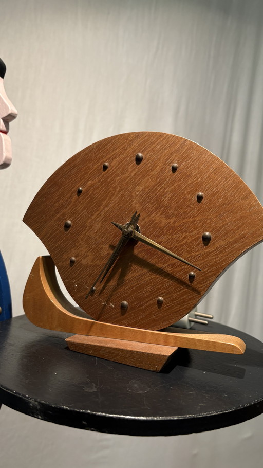 Horloge de table vintage Mid Century - Design sculptural des années 1950/60