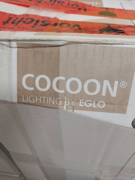 Image 1 of 1 x lot de 2 lampadaires en métal imitation bambou avec abat-jour cocon ELGO. Années 1970